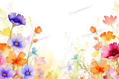 Spring flowers watercolor background Product Image 1