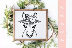 Floral Donkey SVG File, Floral Farm Animal SVG Product Image 3