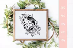 Floral Lion SVG File, Floral Wild Animal SVG Product Image 3