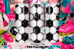 Glitter Sequins Soccer Tumbler Design Product Image 1