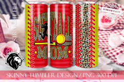 Leopard Softball Mom Tumbler Design Product Image 1