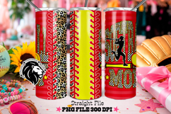 Leopard Softball Mom Tumbler Design Product Image 4