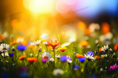 Spring flower background, spring bokeh digital paper Product Image 1