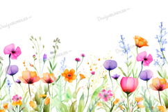 Wildflower watercolor background Product Image 1