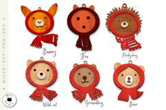 Cute Layered Woodland Earrings | Animal Laser Cut SVG Product Image 3