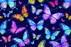 Vibrant Colorful Butterflies Seamless Product Image 1