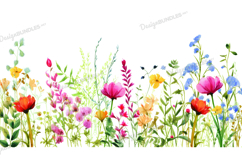 Wildflower watercolor background Product Image 1