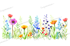 Wildflower watercolor background Product Image 1