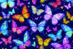 Vibrant Colorful Butterflies Seamless Product Image 1