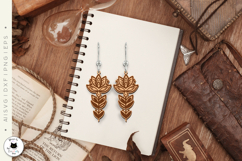 Boho Floral Dangling Earrings Laser Cut Product Image 3