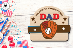 Baseball Dad Sign Laser Cut | Fathers Day SVG Designs Product Image 4