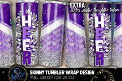 Purple Mermaid Cheer Tumbler Sublimation Design, Summer Product Image 1