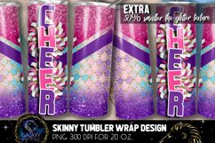 Purple Pink Mermaid Cheer Tumbler Sublimation Design, Summer Product Image 1