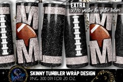 Football Mom Tumbler Sublimation, Black White Football Product Image 1