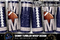 Football Mom Tumbler Sublimation, Blue White Football Product Image 1