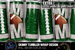Football Mom Tumbler Sublimation, Green White Football Product Image 1