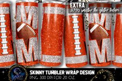 Football Mom Tumbler Sublimation, Orange White Football Product Image 1