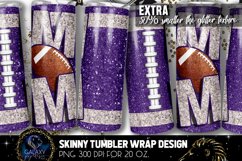 Football Mom Tumbler Sublimation, Purple White Football Product Image 1