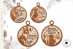 Layered Christmas Dog Laser Cut Ornaments Vol.2 Product Image 3