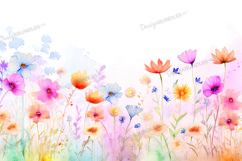 Spring flowers watercolor background Product Image 1