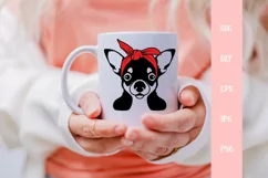 Chihuahua Dog With Bandana SVG File, Pet Animal SVG Product Image 2
