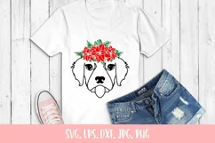 Christmas Poinsettia Flower Puppy Retriever Dog SVG File Product Image 2
