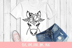 Floral Donkey SVG File, Floral Farm Animal SVG Product Image 2