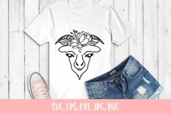Floral Goat SVG File, Floral Farm Animal SVG Product Image 1