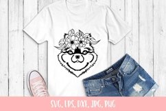 Floral Pomeranian Dog SVG File Product Image 1