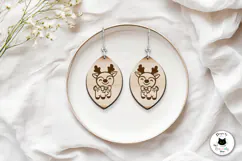 Little Reindeer Christmas Earrings Laser Cut SVG Product Image 3