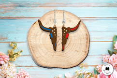 Patriotic Dangle Earrings Laser Cut | Western Earrings SVG Product Image 5