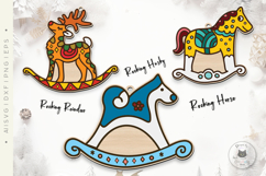 Cute Christmas Ornaments Laser Cut SVG | Rocking Horse SVG Product Image 2