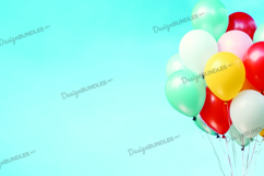 Colorful Balloons Digital paper, Party Balloons Background Product Image 1