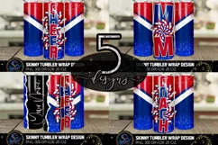 Cheer Tumbler Sublimation Design PNG, Red Blue Cheer Product Image 1