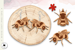 Honey Bee Earrings Laser Cut SVG | Animal Earrings Product Image 4