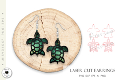 Layered Turtle Earrings Laser Cut SVG | Animal Earrings Product Image 3