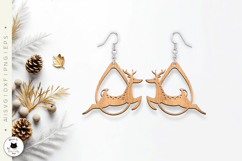 Christmas Teardrop Earrings | Reindeer Laser Cut SVG Product Image 3