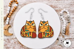 Weird Boho Cat Earrings Laser Cut | Cat Lover SVG Product Image 4