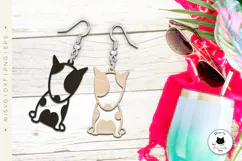 Bullterrier Dog Laser Cut Earrings | Dog SVG File Product Image 4