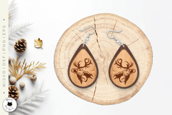 Layered Reindeer Teardrop Earrings SVG | Christmas Earrings Product Image 3