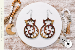 Minimalist Cat Earrings Laser Cut SVG | Pet Laser Earrings Product Image 3