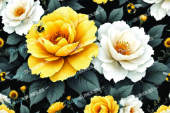 Yellow and White Rose Bouquet Background Product Image 1