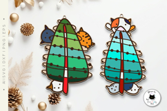 Cute Kawaii Cat | Christmas Ornaments Laser Cut SVG Product Image 3