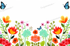 Spring floral border background, floral digital paper Product Image 1