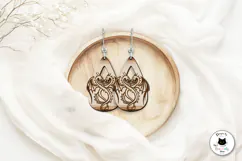Dragon Earrings Laser Cut | Gothic Teardrop Earrings SVG Product Image 4