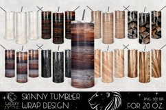 Wood 20 Oz. Skinny Tumbler Wrap Sublimation Design Bundle Product Image 1