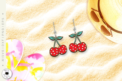 Polka Dot Cherry Earrings | Summer Earrings Laser Cut Product Image 4