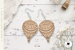 Colorful Air Balloon Laser Cut Earrings SVG File Product Image 4