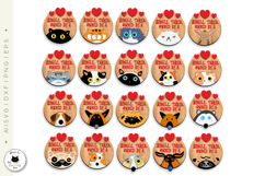 Cats &amp; Dogs Valentine Round Sign Bundle | Layered Laser Sign Product Image 3