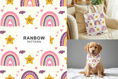 Hand draw rainbow seamless pattern printable Product Image 1